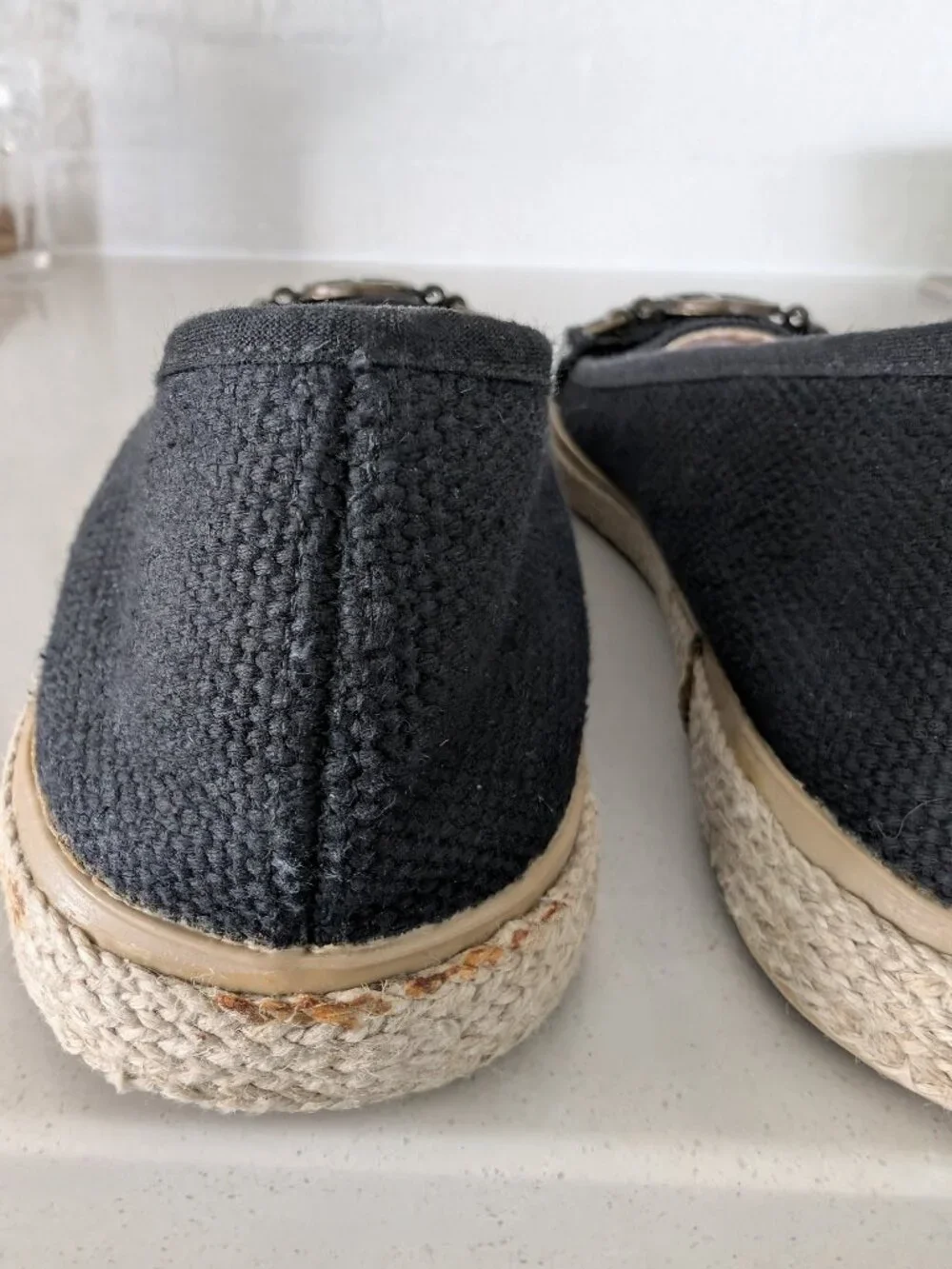 Yves Saint Laurent (YSL) Black Canvas Espadrille Flats – Women’s EU 38 / US 8